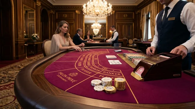 Salon Prive baccarat layout with plaques