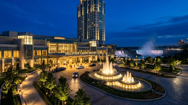 Grand architectural facade and entertainment venues at Fallsview